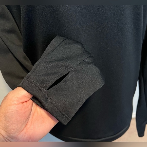 Nike Dri-Fit Women's Quarter Zip Swoosh Black Long Sleeve Top EUC - Picture 5 of 7